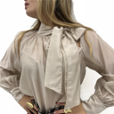 blusa semitrasparente drape